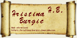 Hristina Burgić vizit kartica